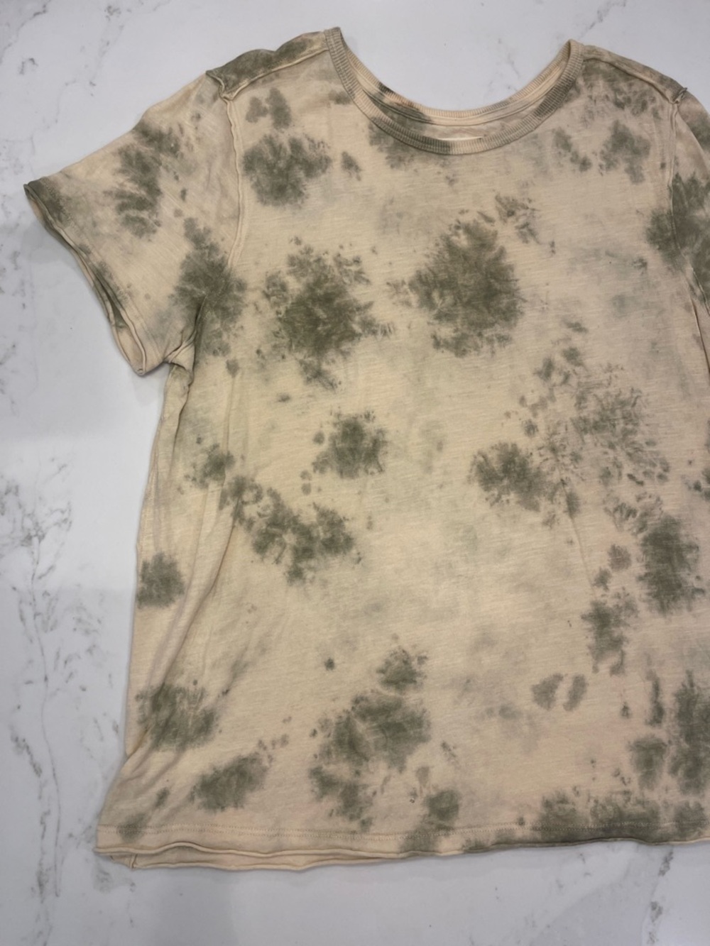 We The Free Women’s Tie-Dye Short Sleeve Tee in Beige and Olive - Picture 3 of 13
